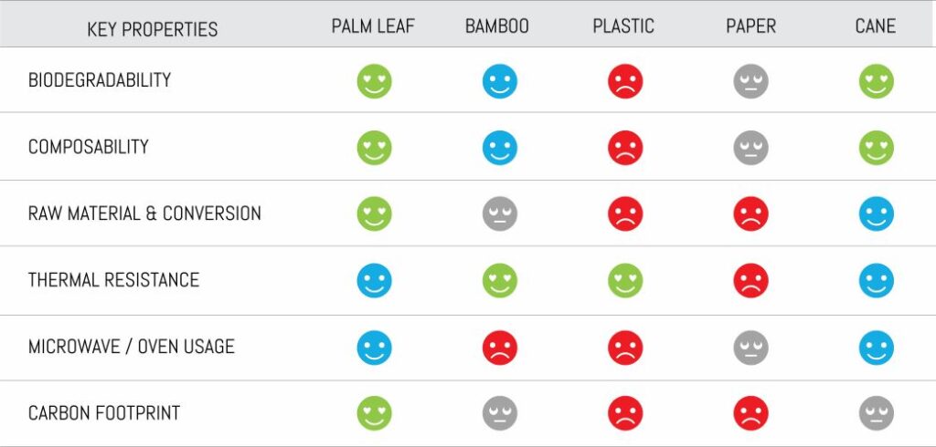 Disposable Plates Comparison - Palm Leaf Plates