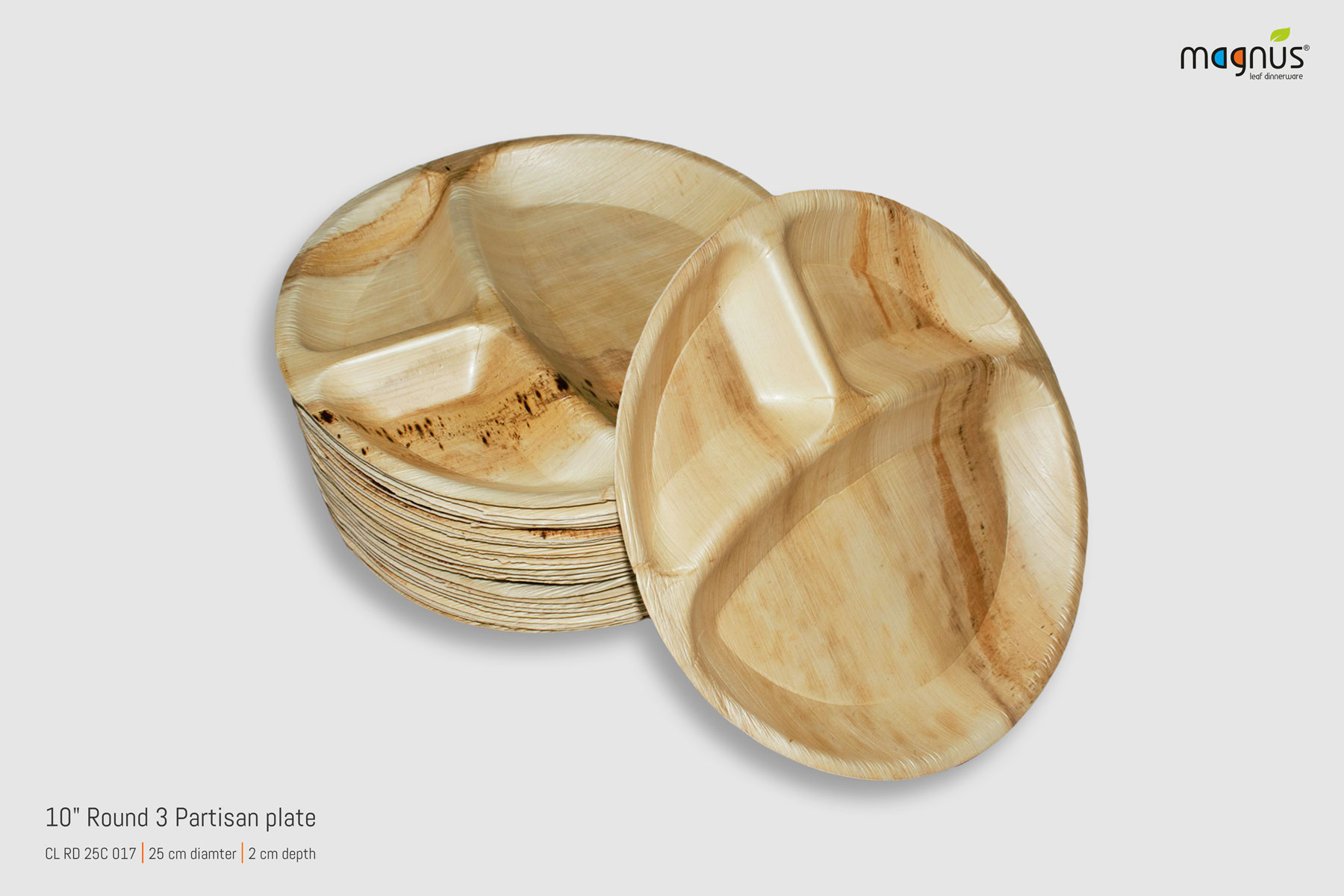 Round Palm leaf Plates - Round Partisan 10i