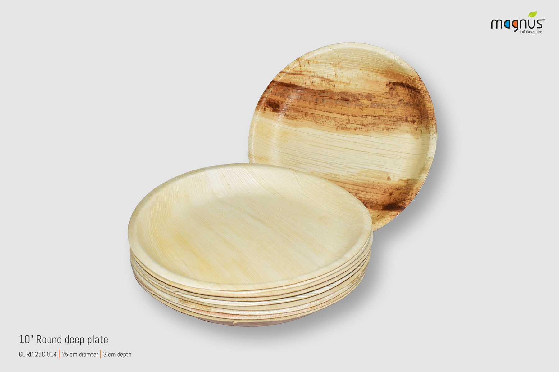 Rectangle Palm leaf Plates - 10i Round Plate