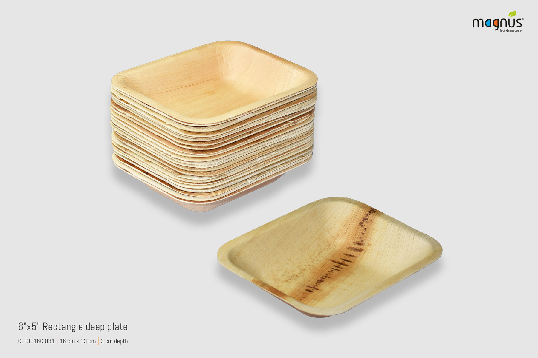 Rectangle Palm leaf Plates - Rectangle Deep 6x5