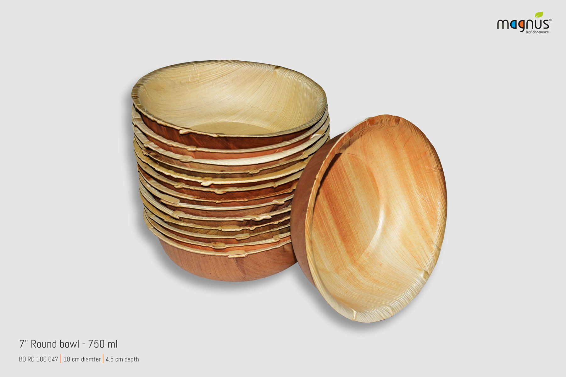 Round Palm leaf Plates - 7i Round Bowl