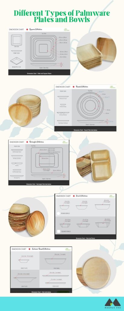 Different Types of Palmware Plates and Bowls - Magnus Eko